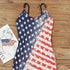 American Flag Print Mini Dress | American Flag V-neck Dress | Bili Now