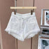 Mid-waist Korean Style Casual Hong Kong Style Burrs Tassels Hot Girl Denim Shorts