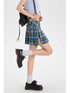 Plaid Skirt Plaid Split High Waist A- Line Skirt