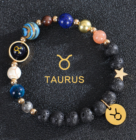 Eight Planets Twelve Constellations Bracelets Frosted Stone Beaded Bracelet