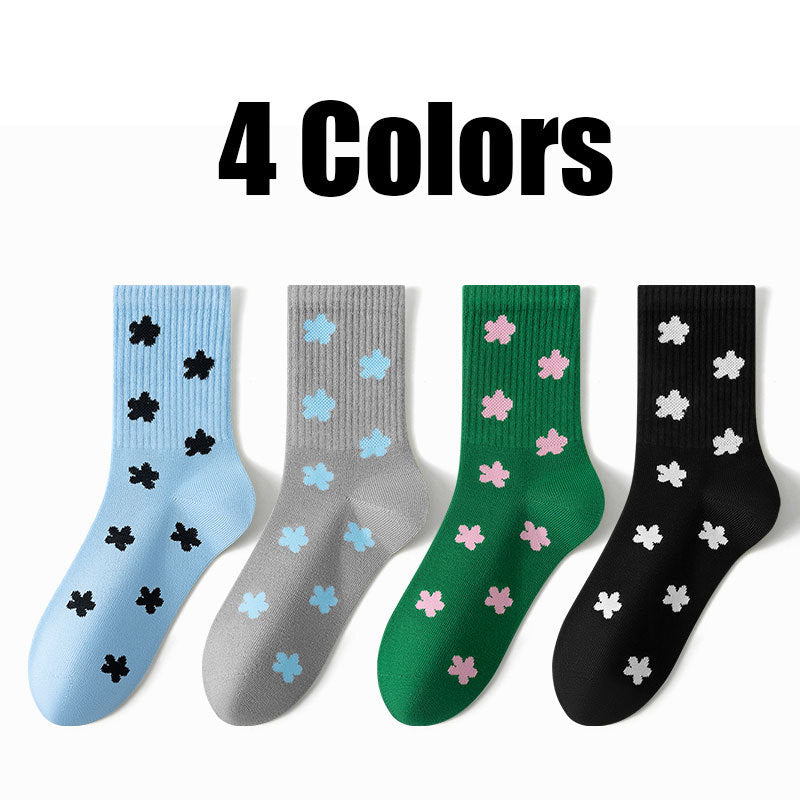 4 Pairs Womens Crew Socks Thin Soft Comfort Breathable Dress Socks