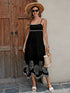 Classic Black And White A-Line Sundress With Contrast Trim, Perfect For Vacation