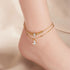 -Fashion Jewelry Boho Classic Love Heart Ankle Chain Double Layer Chain Bracelet Anklet Charm Tassel Leg Chain On Foot Chain Women Party Jewelry Accessories