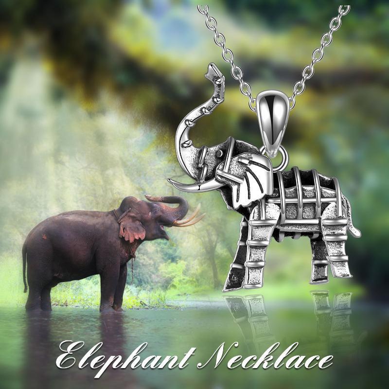 Sterling Silver Oxidized Elephant Pendant