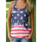 American Flag Print Sleeveless Tank Top