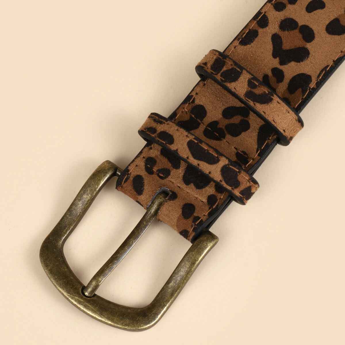 Boxi Style PU Leopard Print Belt For Women Dress Slim Fit Women