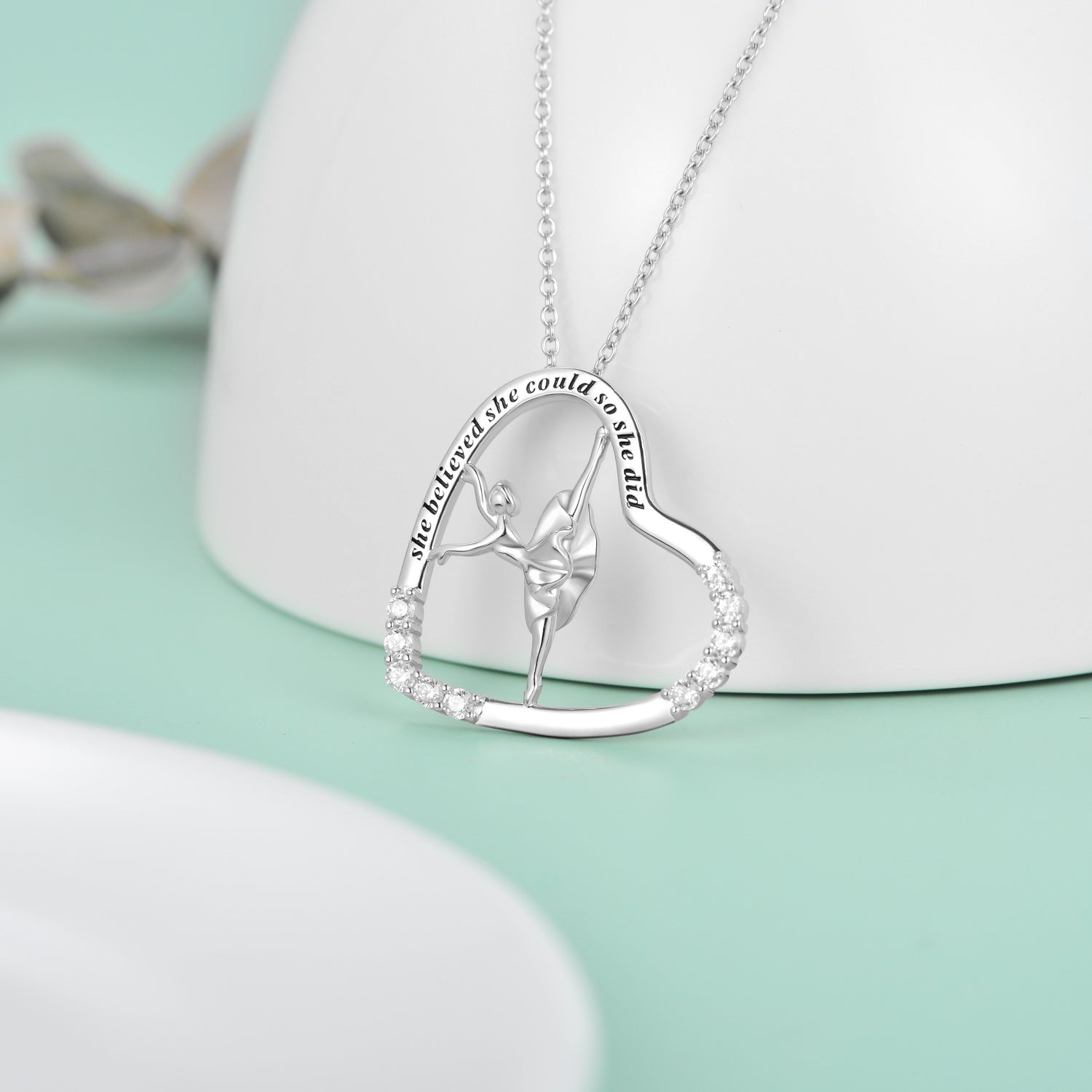 925 Sterling Silver Heart Ballet Dancer