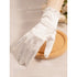 White Satin Short Gloves Lace Pearl Accessories