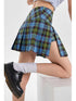 Plaid Skirt Plaid Split High Waist A- Line Skirt