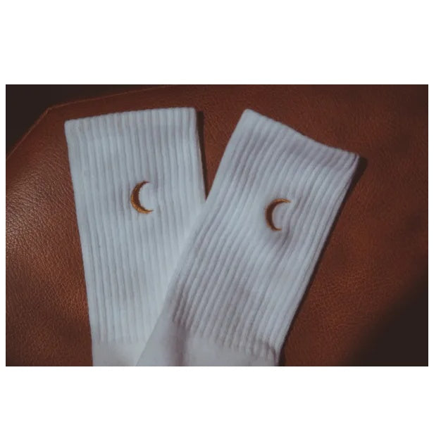 Moon Landing Embroidered Socks