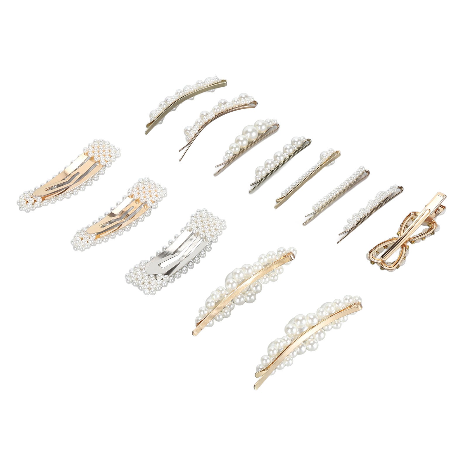 13pcs Pearl Hair Clips Decorative Pearl Hair Barrettes Large Hair Pins