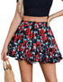 European And American Bohemian Sports Holiday Floral Casual Ruffled Mini Skirt