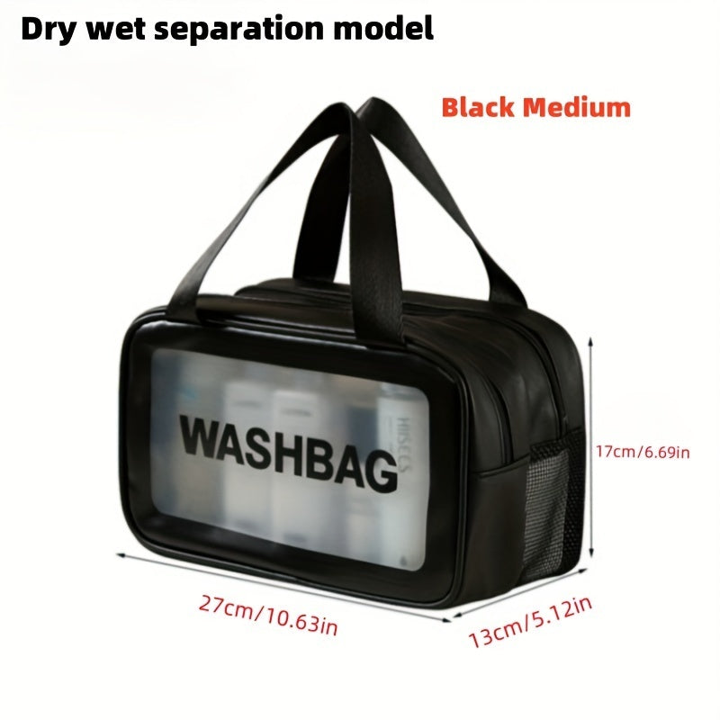 Fashionable Travel Makeup Bag With PVC Lining, Letter Design Handbag Perfect For Gym, Business, Or Travel