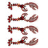 2 Pairs Alloy Earrings Fashionable Beautiful Crystal Lobster Shape Decor Women Gift