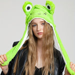 Cute Animal Moving Ear Hat- Panda Dog Frog Puppy Plush