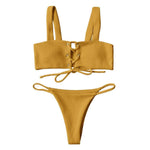 Bikini Set Buttonhole Special Fabric For Women