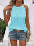 Women's Geometric Dark Stripe Casual Halter Neck Tank Top For Holidays