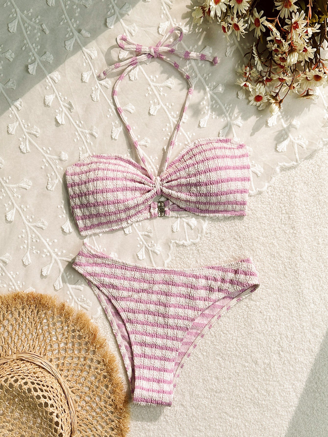 Bikini Split Striped Printed Swimsuit For Women