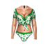 St. Patrick's Day Green 3D Digital Printed Women's Long Sleeve Conservative Swimwear