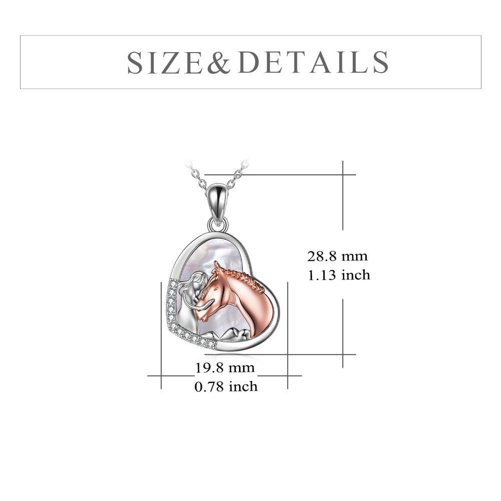 Sterling Silver Embrace Horse Heart Pendant