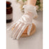 White Satin Short Gloves Lace Pearl Accessories