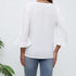 Women's Solid Color V-neck Ruffled Irregular Flared Sleeve Blouse Top