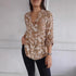 Loose Casual Long Sleeves Printed Sequined Pocket Shirt