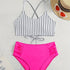 Striped Bikini Split Swimsuit For Women