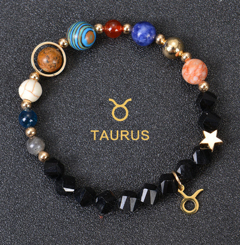 Eight Planets Twelve Constellations Bracelets Frosted Stone Beaded Bracelet