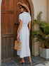 Women's Cotton Shirt Dress - Breathable X-Line Midi Dress With Knotted Waist Detail For A Flattering Fit