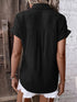 Chic Batwing Blouse Versatile V-Neck Blouse - Batwing Sleeves Easy-Care Top For Spring Summer Fall