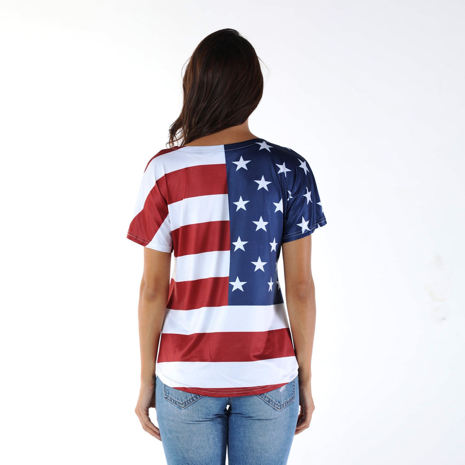 American Flag Women's Fashion Short Sleeve