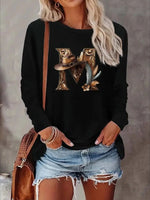Stylish Women's Printed Long Sleeve- Western 'M,' Black