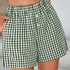 Holiday Women's Casual High Waist Loose Fashion Plaid Shorts