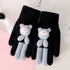 Five Finger Gloves Simple All-match Cartoon Cute Thickening Windproof