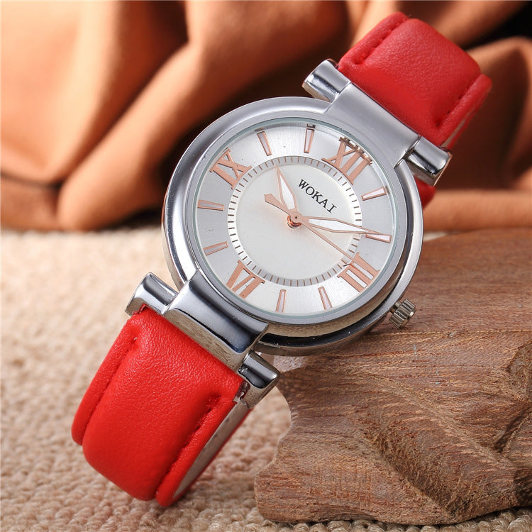 Simple Women's Belt Shell Convex Quartz Watch