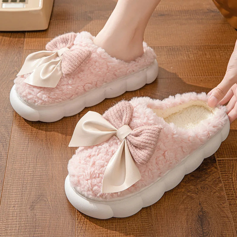 Soft Slippers Comfort Flat Heel Home Indoor Bedroom Plush Slippers