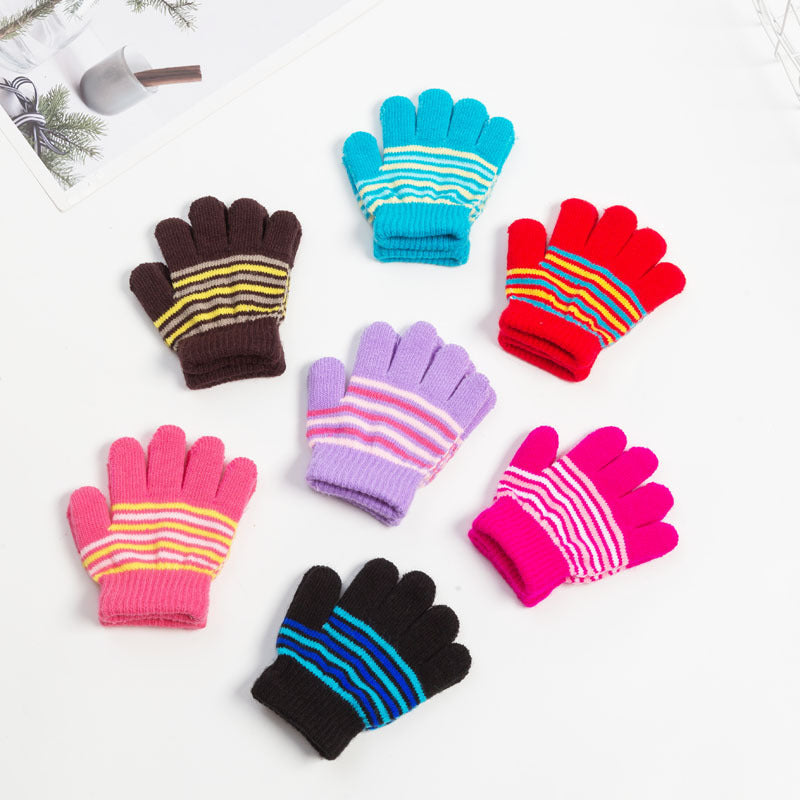 Autumn Winter Thermal Velvet Knitted Gloves