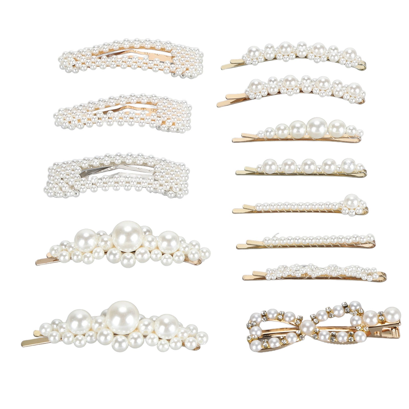 13pcs Pearl Hair Clips Decorative Pearl Hair Barrettes Large Hair Pins