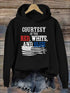 Stylish American Flag Print Hoodie - Soft, Casual, Long Sleeve Sweatshirt For Fall & Winter - Women's Comfortable Clothing For Outdoor Activities
