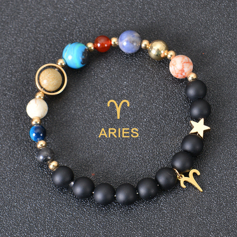 Eight Planets Twelve Constellations Bracelets Frosted Stone Beaded Bracelet