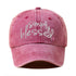 Simply Blessed Wide Brim Sunshade Washed Embroidered English Letter Baseball Cap