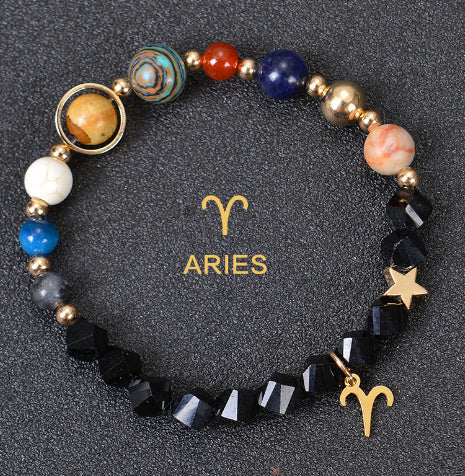 Eight Planets Twelve Constellations Bracelets Frosted Stone Beaded Bracelet