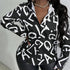 Ladies' Fashionable Temperament And Sexy English Letter Printed Shirt Top