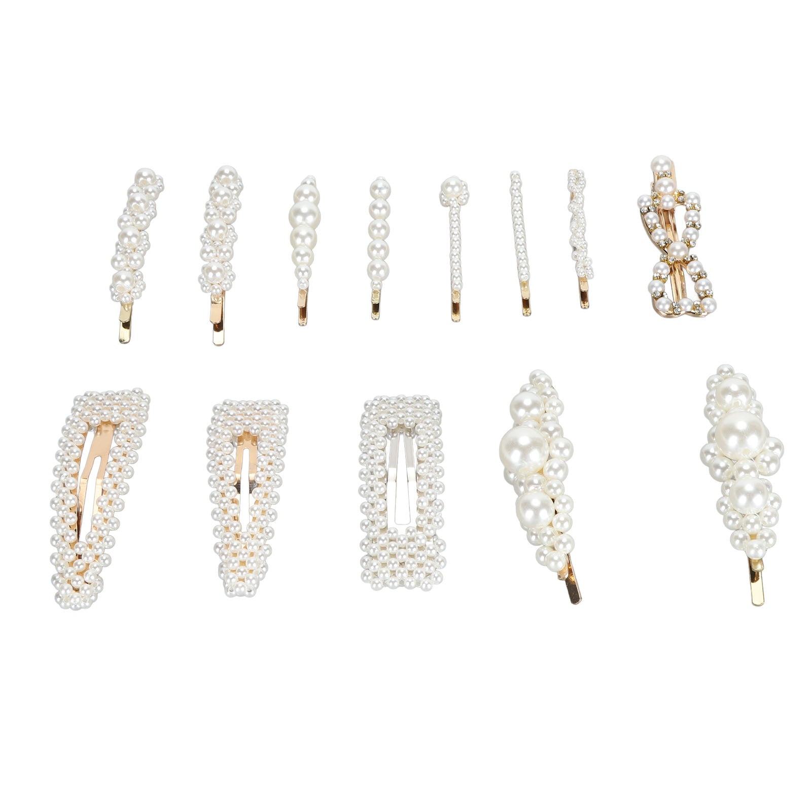 13pcs Pearl Hair Clips Decorative Pearl Hair Barrettes Large Hair Pins