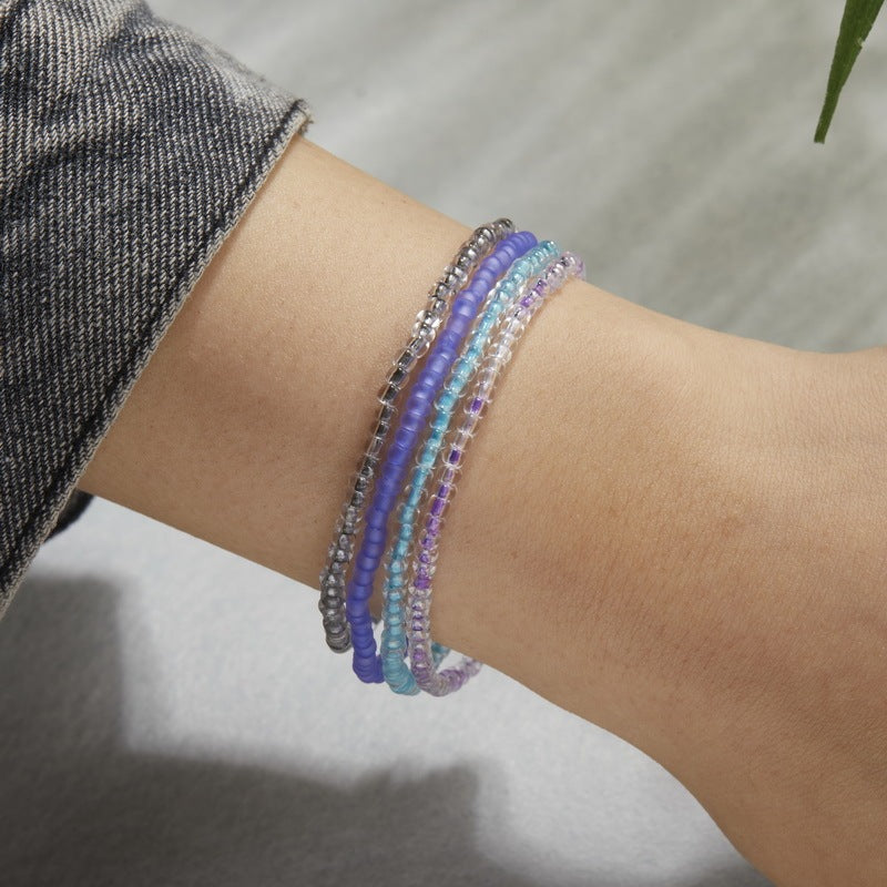 Luminous Bead Colored Beaded Anklet Bracelet