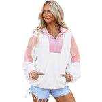 Leisure Style Oversize Contrast Color Long Sleeves Sweater