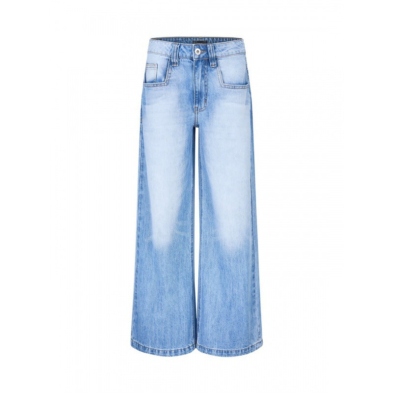 High Waist Design Loose Mop Pants