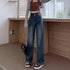 Retro High Waist Jeans Women's Straight Wide Leg Pants