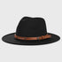 Monochrome Belt Metal Buckle Simple Big Brim Jazz Cowboy Hat